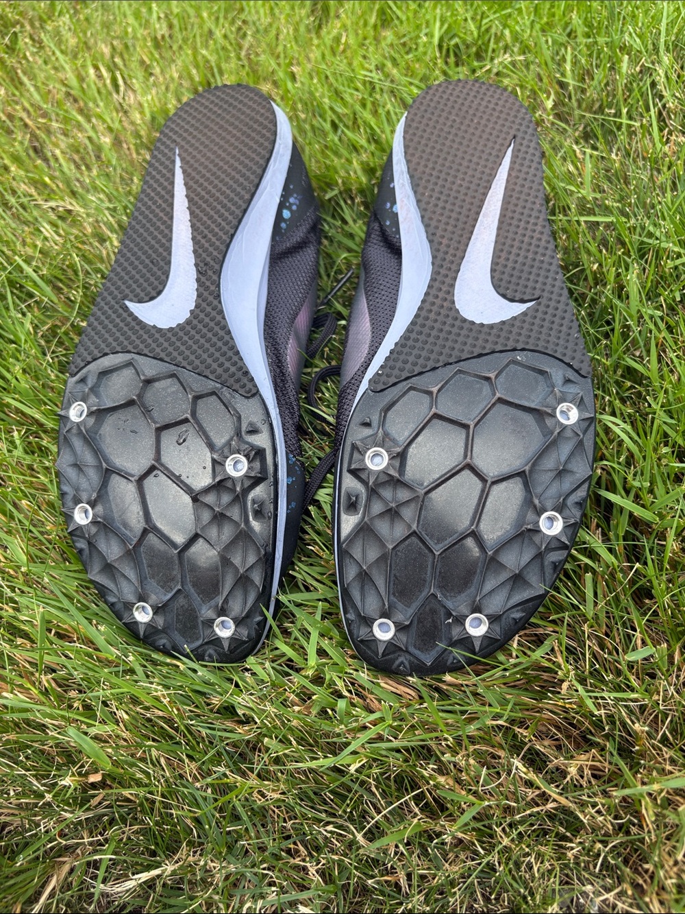 Nike Men's Zoom Rival D Track and Cross Country Spikes Black with Silver Swoosh - Picture 7 of 7